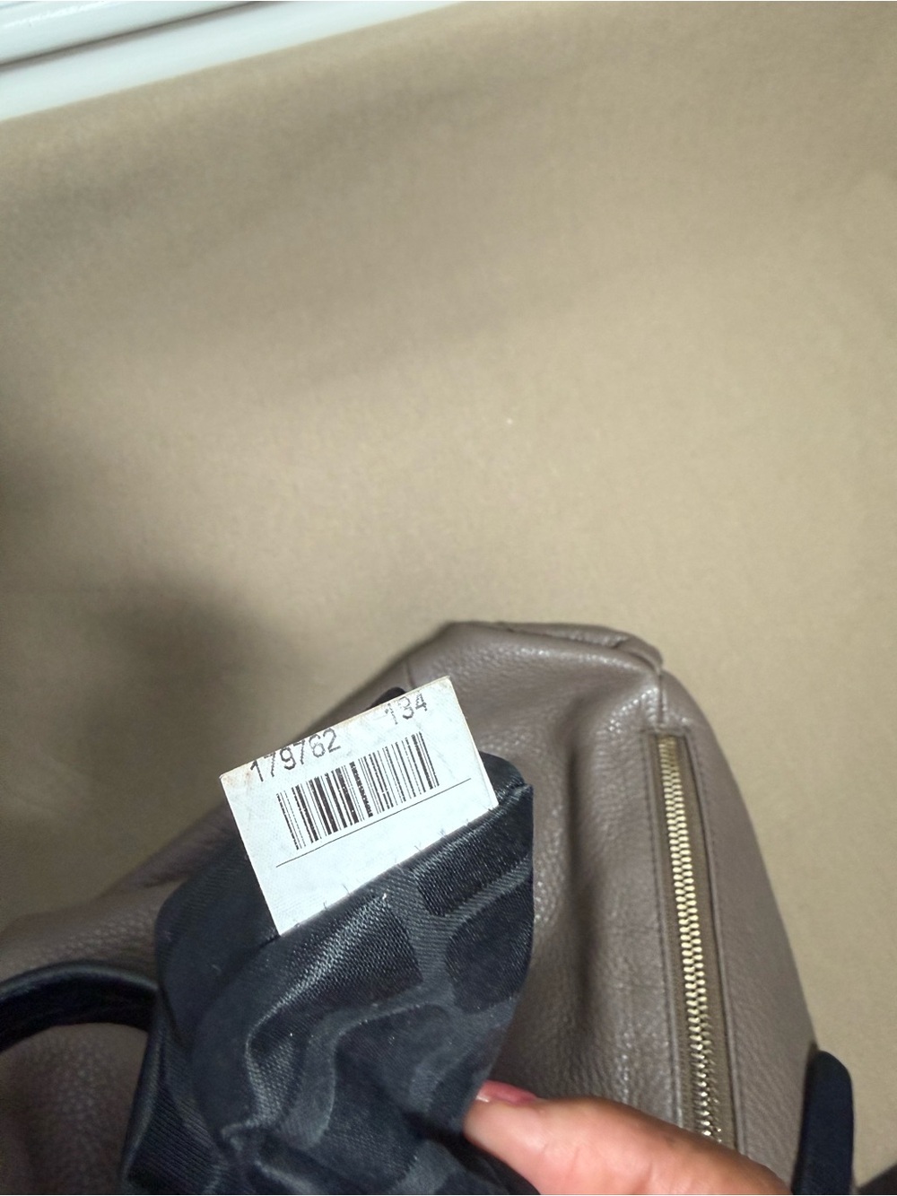 Furla Taupe Grey Pebbled Leather Hobo Shoulder Bag | Side Zip Expansion Panels - Picture 12 of 14